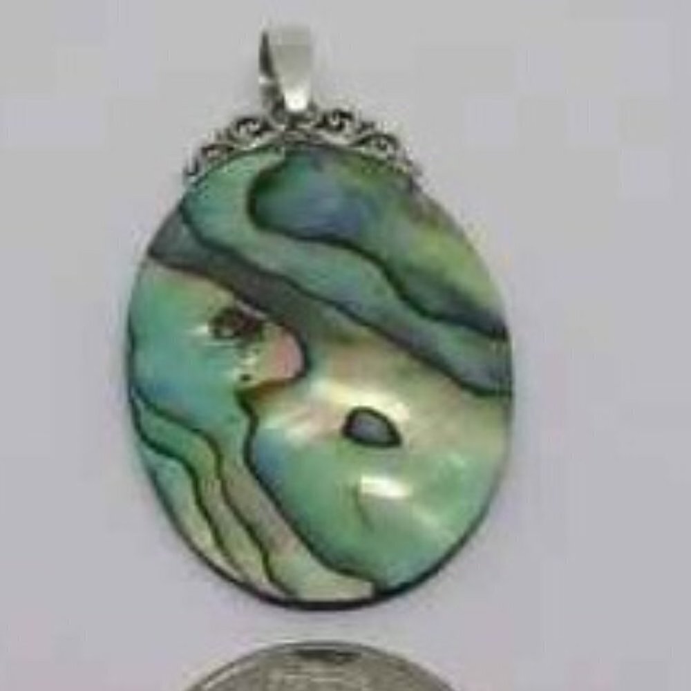 Abalone Shell Pendant in Sterling Silver